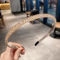 Serre-tête élégant pour femmes avec cristaux de champagne et strass, style coréen chic - Champagne