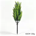 Full view detail of a 60cm green artificial pine stake for outdoor Christmas garden decor - Dual Green Cypress Leaf With Stake