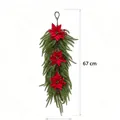Decorazione murale natalizia artificiale con stella di Natale e pino Norfolk, 67 cm - 67cm / Stile Poinsettia Verde