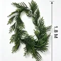 Ghirlanda di pino artificiale da 1,8 m per decorazioni natalizie e vetrine di negozi. - Stile Ghirlanda da 1.8m / verde sfumato