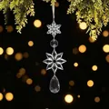 Elegante acryl kristal sneeuwvlok ornament met druppelprisma voor kerstboom decoratie - Transparant Stijl 8