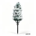 60cm flocked artificial pine stake garden decoration for outdoor Christmas displays - Snow Flocked 3-Fork Cedar With Stake
