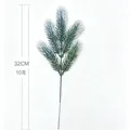 Artificial green frosted pine needle spray for Christmas home decor, 32cm height - Single 5-Fork Frosted Pine
