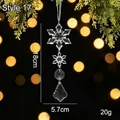 Transparante acryl sneeuwvlok kerstboom ornament hangende decoratie stijl 17 - Transparant Stijl 17