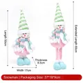 Retractable Christmas snowman plush doll with candy colored knitted hat and scarf - Snowman