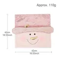Pink sequined snowman Christmas pillowcase 42x42cm plush holiday cushion cover decor - Sequin Snowman / 42x42cm / Pink