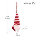 Christmas gnome ornament with red white striped knit hat, 15cm height dimensions - Knitted Gnome Pendant Style C / Red
