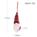 Handmade Christmas gnome hanging ornament in red knit hat with 15cm size measurement - Knitted Gnome Pendant Style A / Red