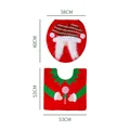 Christmas Santa toilet seat cover and rug set with dimensions 38x40cm and 53x53cm - Style A (Santa Claus) / 2-Piece Set (38x40cm Cover + 53x53cm Mat)