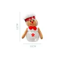 Miniature gingerbread man candy jar for Christmas decorations, size 12cm x 10cm. - Red-Trimmed White Hat