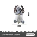 Gnome renne gris en peluche avec bois et bonnet tricoté - 12*18cm / Renne Gris