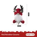 Gnome de Noël rouge fait main, peluche de renne assis avec bois, d'une hauteur 18cm - 12*18cm / Renne Rouge