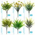Set di fiori gialli artificiali e piante di eucalipto verdi per decorazione giardino - Set di 12 / Giallo