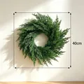Artificial Norfolk Pine Christmas wreath, 40cm diameter, green holiday wall decor - Plain Greenery Wreath / 40cm Size
