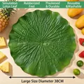 Large 38cm artificial green lotus leaf placemat for fruit shop decoration and table setting - Large Lotus Leaf / Diameter 38cm