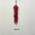 Handgemaakte 60cm kunstmatige rode bessen slinger voor feestelijke kerst huisdecoratie - Kerst Rode Bessen Wanddecoratie