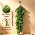 Decoración de pared realista de agujas de pino artificiales de 60 cm para Navidad. - Verde de Dos Tonos
