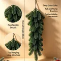 Decoración de pared de agujas de pino artificiales verde oscuro de 60cm para Navidad - Verde Navidad