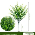 Mazzo di eucalipto artificiale a 7 rami in doppio verde realistico per decorazioni autunnali - Ramo di Eucalipto / 7 rami / Verde Sfumato