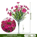 Bouquet di violette eucalipto artificiali a 7 punte rosa per decorazione casa - Eucalipto Violetta / 7 rami / Rosso rosa