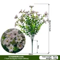 Bouquet artificiale di eucalipto e violetta bianca, 36 cm per decorazioni domestiche - Eucalipto Violetta / 7 rami / Bianco