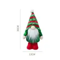 Green sequined Christmas gnome doll ornament, standing 30cm tall with red striped hat. - 30x13cm / Glitter Green