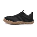 Retro black breathable running sneaker with chunky gum lug sole for men and women - 36 / Black