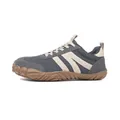 Retro running training shoes with a thick textured sole in grey and beige - 36 / Dark Gray