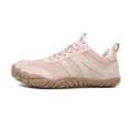 Minimalist retro pink barefoot running shoes with breathable mesh and rubber sole - 36 / Pink