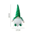 Gnome de Noël à paillettes vertes avec lumière, figurine décorative sans visage 28cm - Vert Pailleté