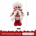 Handmade female Christmas chef gnome plush with candy apron, 25cm decorative doll - 15x25CM / Female Style (Style B)