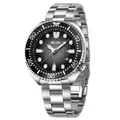Detailed macro view of men's quartz watch with black honeycomb dial and rotating bezel - Stainless Steel Band (ML8036) / Silver Black (Black Bezel)