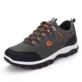 Men's outdoor hiking shoes with green leather upper and non-slip rubber sole. - 38 / Light Green