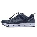 Navy blue outdoor hiking water shoes with mesh upper and quick-lace system - 39 / Blue