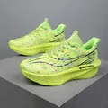Professional lime green marathon running shoes with carbon plate and splatter print - 35 / Bamboo Leaf Green (H305)