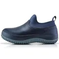 Professional dark blue waterproof non-slip work shoes for men in kitchen or car wash - 38 / Blue Gray with Lining
