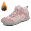 Warme rosa Outdoor-Schneestiefel mit Steppmuster und dickem Kunstfellfutter für den Winter - 36 / Nikolausstiefel / Rosa