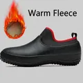 Chaussures de chef imperméables et antidérapantes pour hommes avec doublure polaire - 38 / Tout Noir et Rouge avec Doublure Polaire