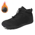 Strapazierfähige schwarze Winterstiefel mit warmem Fleecefutter und Kordelzugverschluss - 36 / Nikolausstiefel / Schwarz
