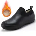 Chaussures de travail de cuisine noires imperméables et antidérapantes avec doublure polaire - 38 / Tout Noir avec Doublure Polaire