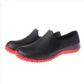 Chaussures de travail de cuisine hommes imperméables et antidérapantes noir avec semelle rouge - 35 / Noir Rouge (Sans doublure) / Noir Rouge