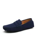 Mocasines de ante azul marino premium para hombre con diseño clásico y cómodo. - 38 / Azul Oscuro (2088)