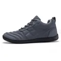 Leichter grauer Freizeit-Sneaker mit breiter Passform und rutschfester Gummisohle - 39 / Dunkelgrau