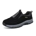 Scarpe da camminata outdoor nere da uomo senza lacci con suola grigia confortevole - 36 / Nero