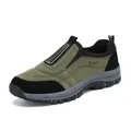 Scarpe da camminata all'aperto slip-on da uomo verde e nero con suola in gomma dura - 36 / nero e verde