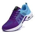 Lightweight purple and blue breathable knit women's running shoe with responsive air cushion sole - 35 / Flyknit Air Cushion Running Shoes (1722) / Blue Purple
