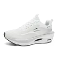 White professional marathon running shoe with carbon plate and breathable mesh upper - 36 / All White