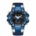 SAMDA blue multifunctional electronic sports watch for men featuring 50M waterproof design - Sapphire Blue