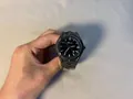 Denvosi Y2K style black mens watch featuring a futuristic wormhole metal strap design - Black