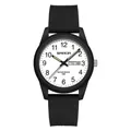 Klassiek SAMDA analoog horloge met witte wijzerplaat, zwarte band en dubbele datum - Herenstijl / Dag Datum / Zwart Wit